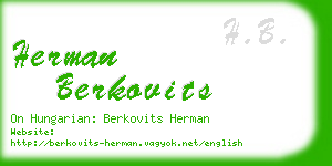 herman berkovits business card